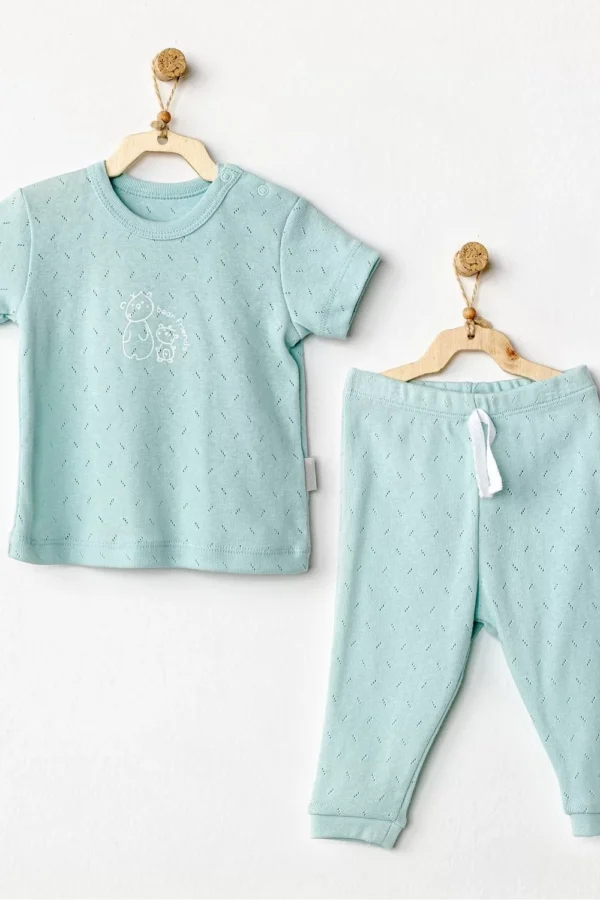 Andywawa Ac24709 Jacquard 2'li Bebek Takım Green