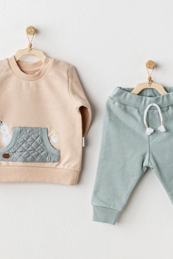 5006 Circur Party 2'li Bebe Takım Beige Green