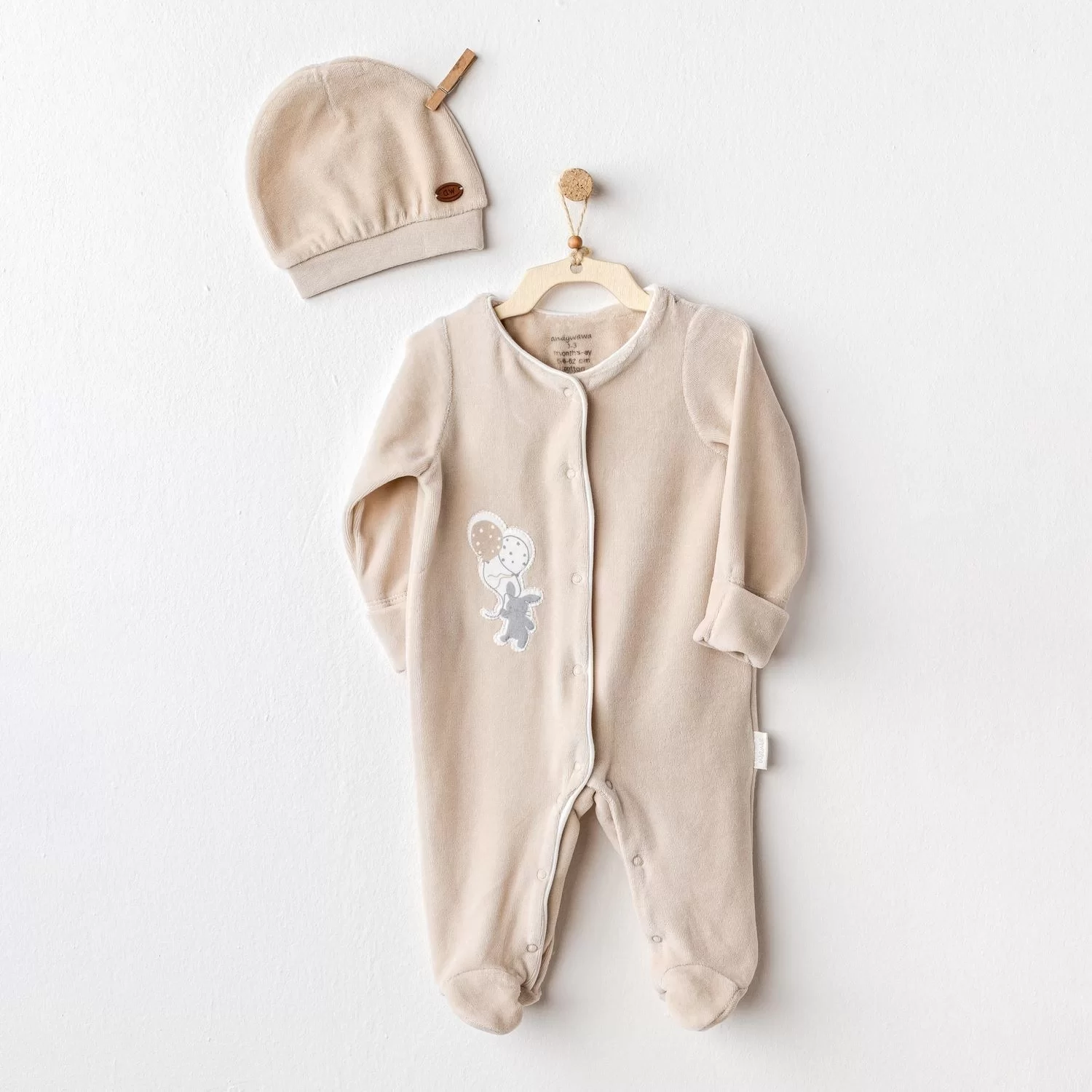 Happy Everyday Kadife Tulum Takım Beige - Görsel 2