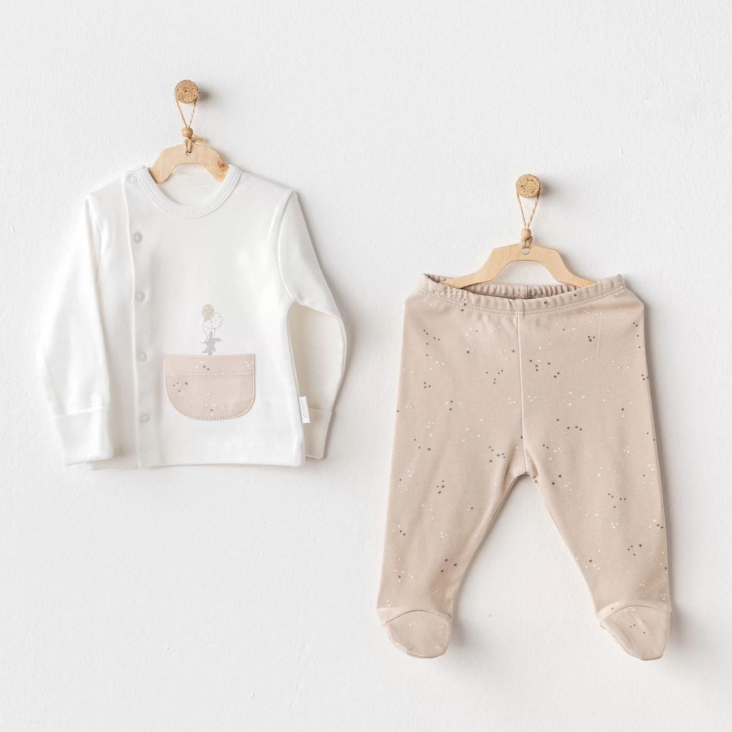 Happy Everyday 2'li Zıbın Takım Beige - Görsel 2