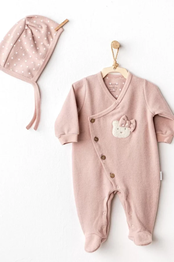Cute Bear Bebek Tulum Takım Rose