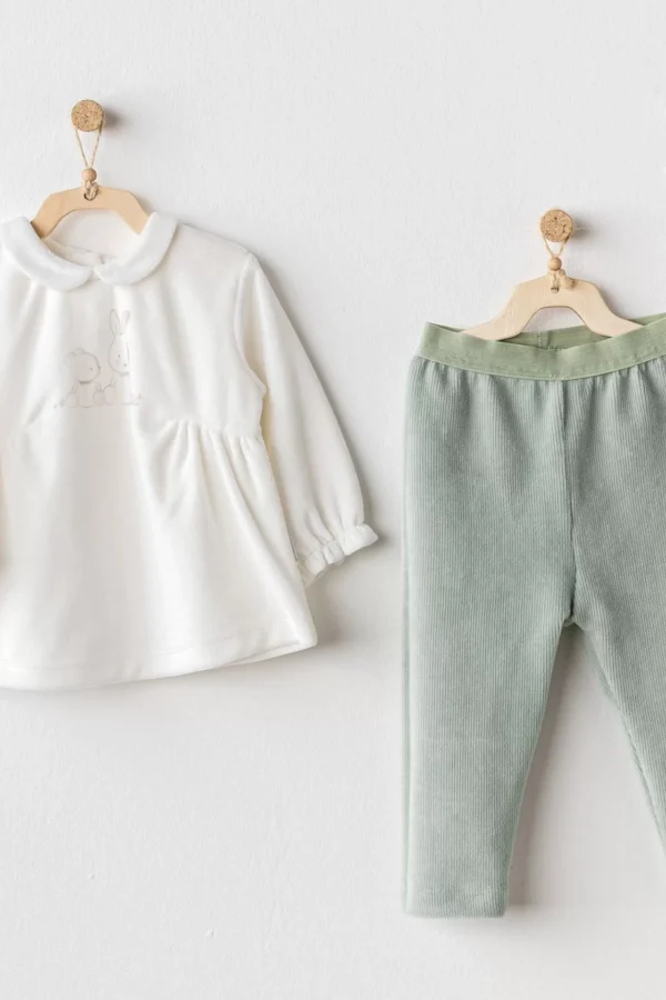 Cute Bear Friends 2'li Bebe Takım Green