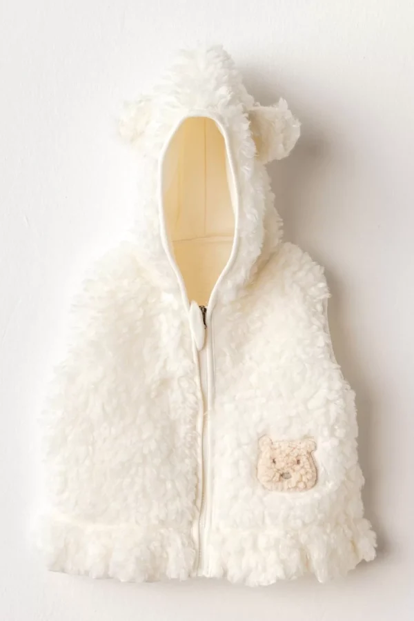 Plush Basic Bebe Yelek Ekru