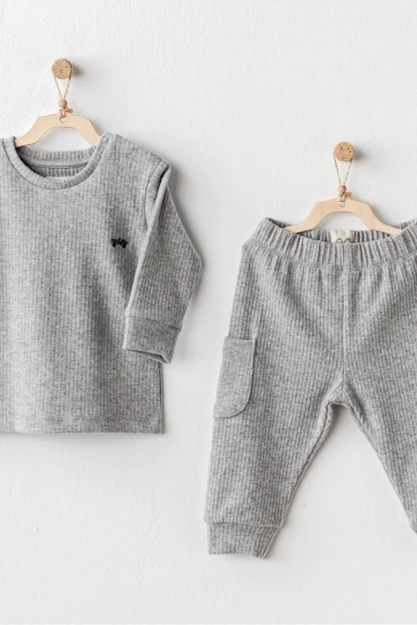 Basic 2'li Bebe Takım Gri
