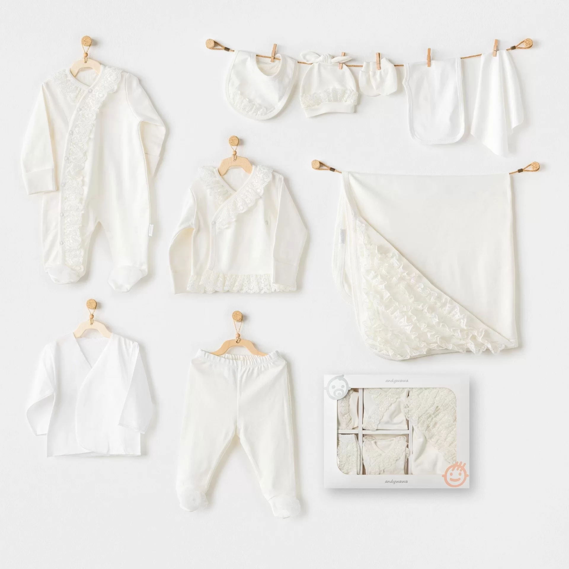 Newborn Chic Girl 10'lu Hastane Çıkışı Ekru - Görsel 2