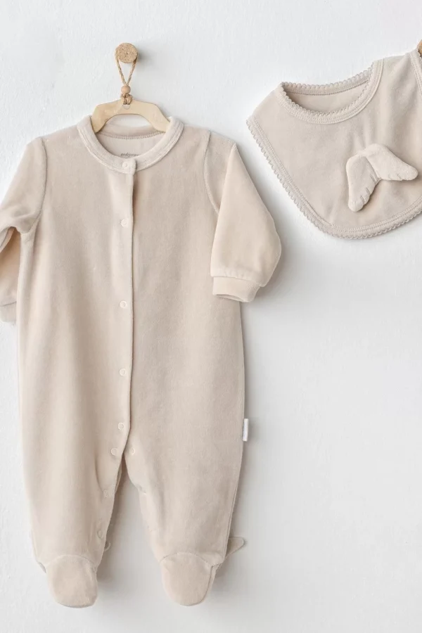 Happy Newyear Kadife Bebe Tulum Takım Beige