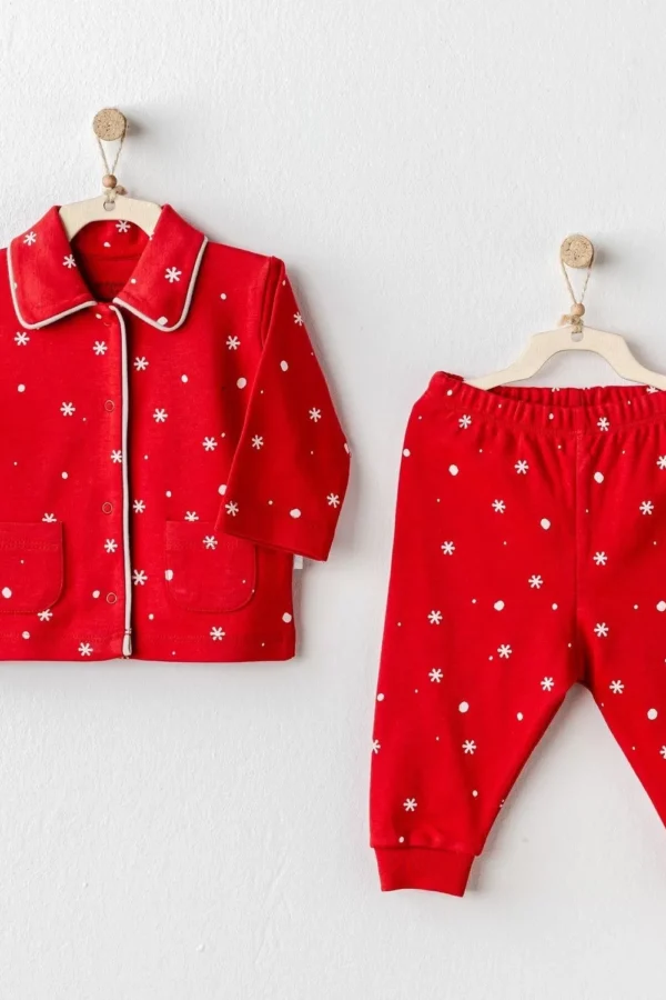 Happy Newyear Bebek Pijama Takım Red