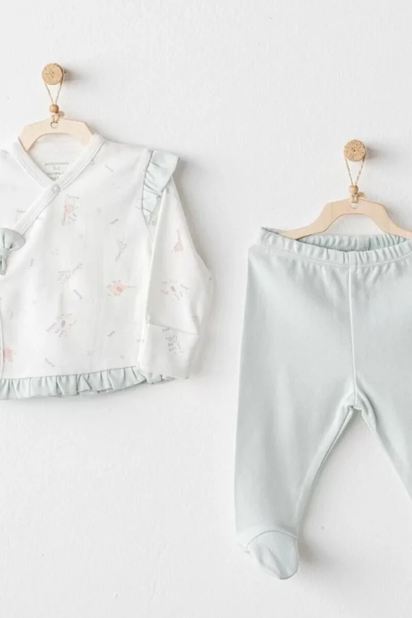 Andywawa Ac25508 Sıde Snap Set Love Family 2'li Zıbın Set Mint