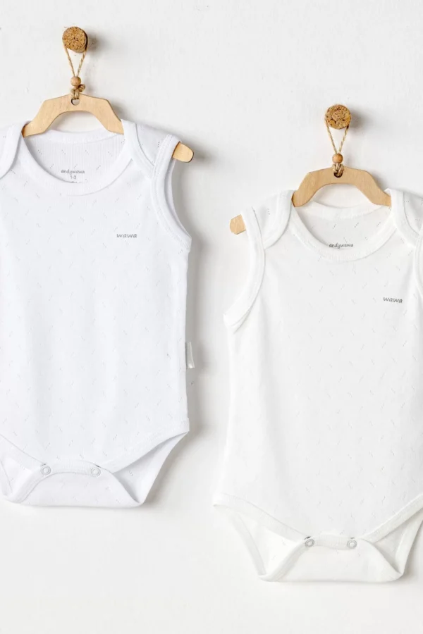Andywawa Ac25553 Sleeveles Jacquard 2'li Basic Body Ecru White