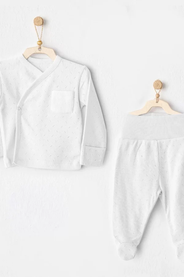 Andywawa Ac25557 Side Snap Set 2'li Zıbın Takım White