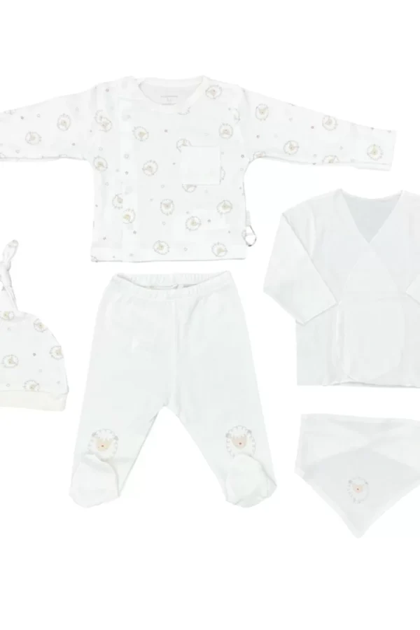 Andywawa Ac25560 Newborn Set Tinny Ships 5'li Hastane Çıkışı Ekru