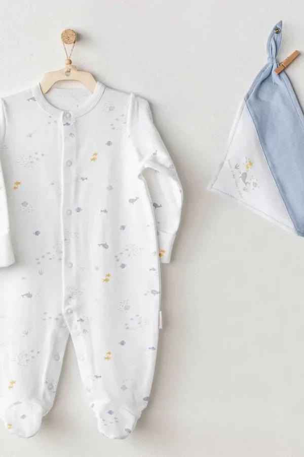 Ocean İs My Happy Place Bebek Tulum Takım White