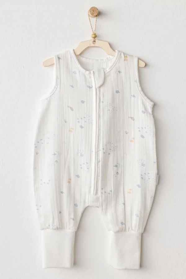 Andywawa Ac25610 Ocean İs My Happy Place Müslin Tulum White