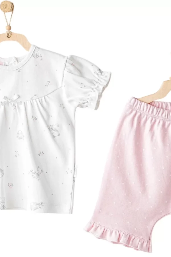 Cuddly Bunny Bear 2'li Bebe Takım Pink