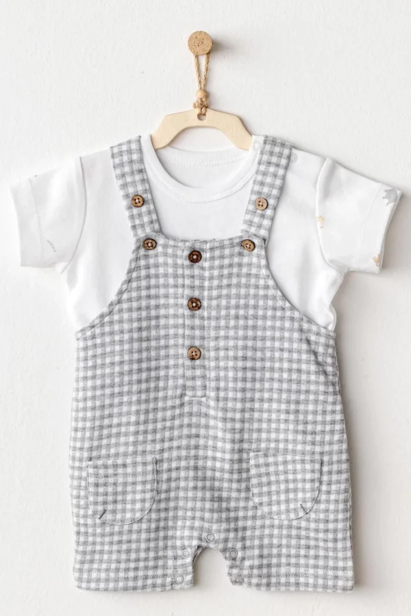 Andywawa Ac25804 Jumpsuit Set Little King Salopet Takım Grey
