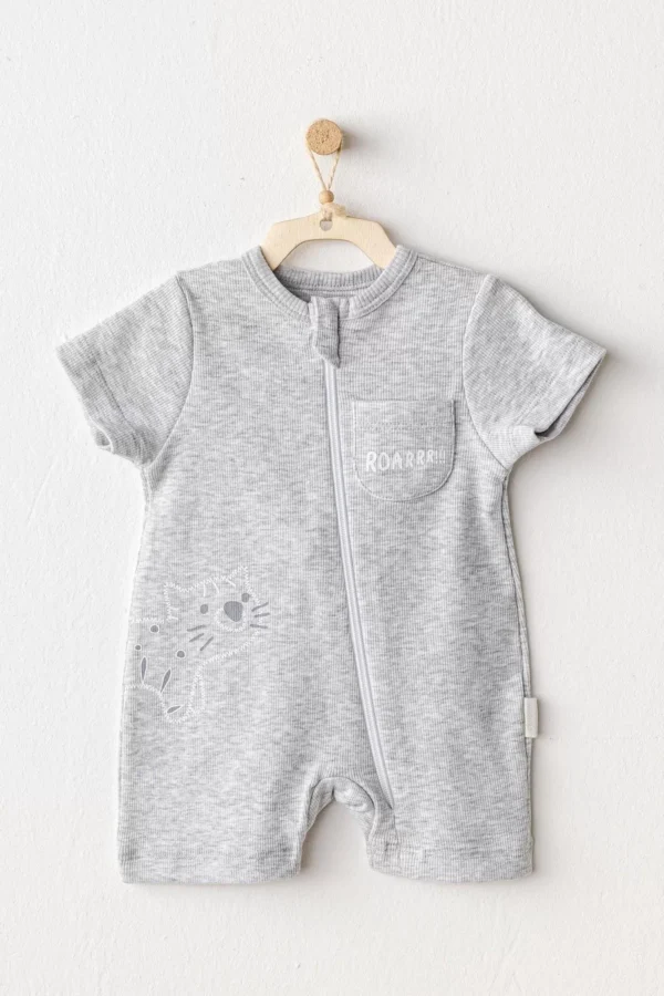 Andywawa Ac25810 Romper Little King Bebek Tulum Grey