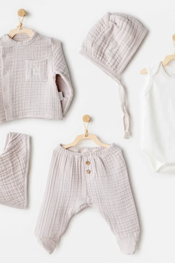 Natural Gift Müslin 5'li Hastane Çıkışı Grey