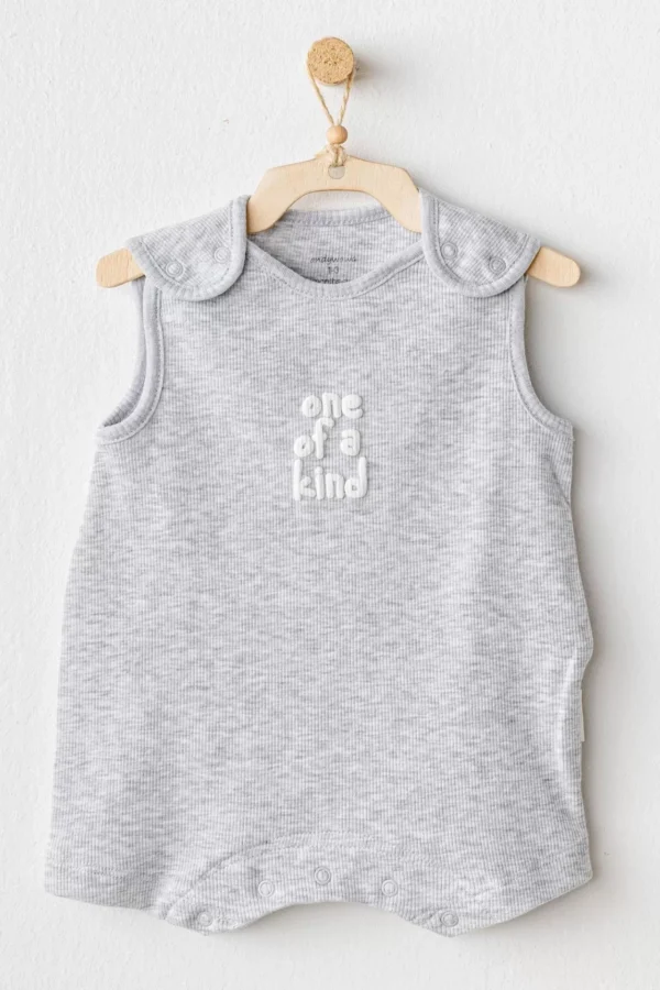 Andywawa Ac25895 Romper Basic Bebek Tulum Grey Melange