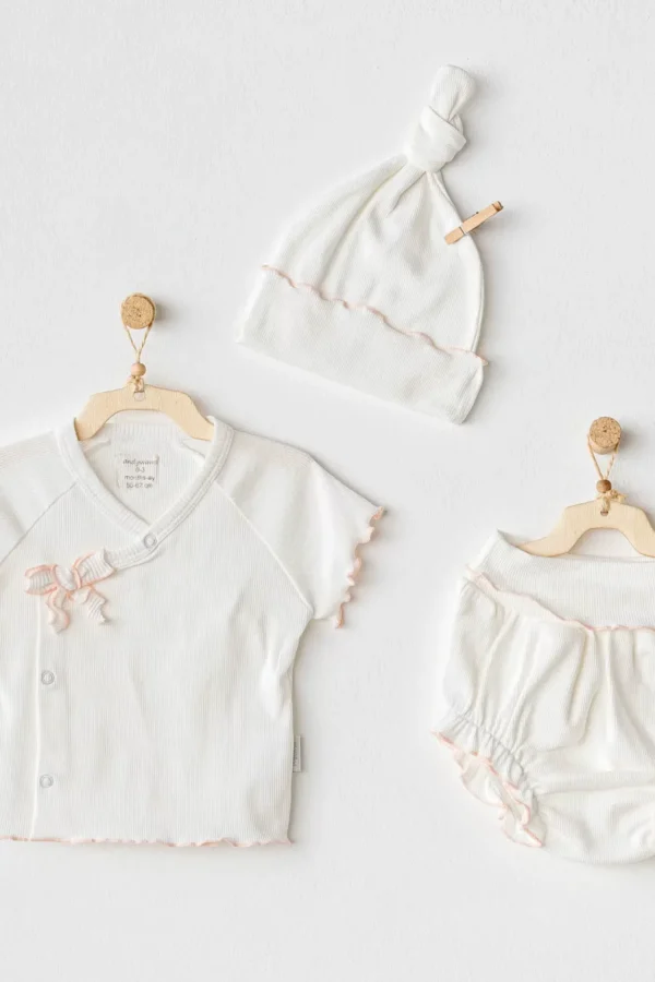 3'lü Basic Bebe Takım Ekru