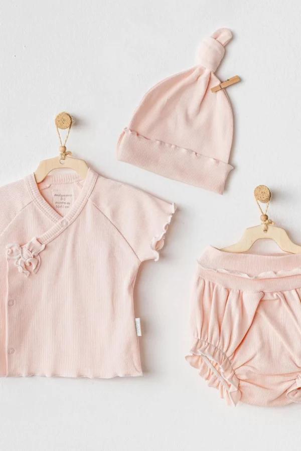 3'lü Basic Bebe Takım Salmon