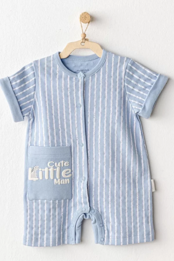 Andywawa Ac25918 Romper Dino Bebek Tulum Blue
