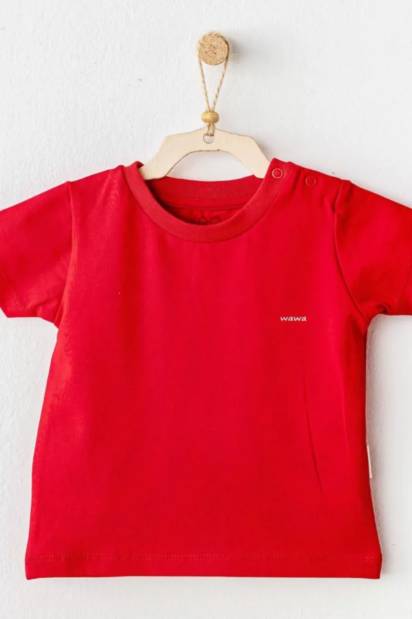 Andywawa Ac25971 Casual Bebek Tişört Red