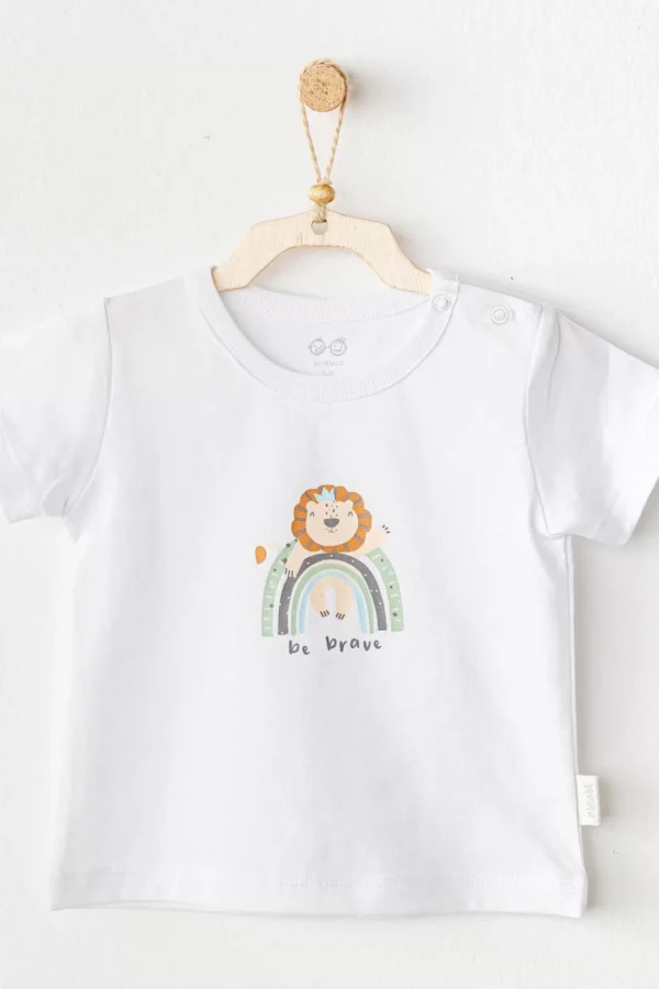 Andywawa Ac25977 Casual Bebek Tişört White