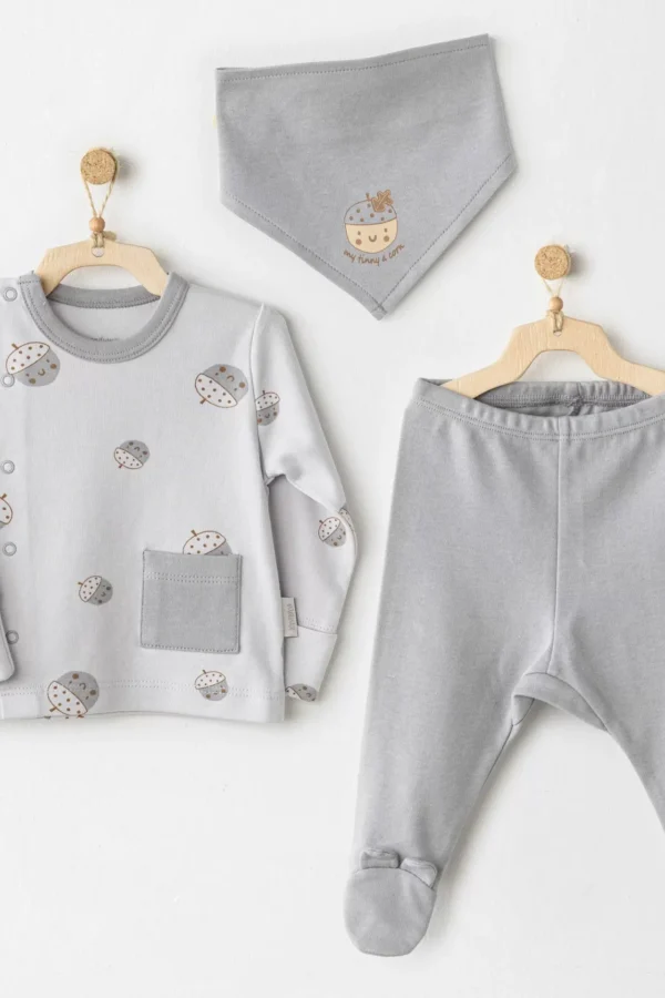 Hello Autumn 3'lü Zıbın Takım Grey