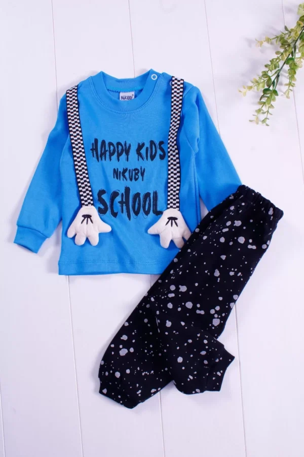 Askı Detaylı El Figürlü 2'li Erkek Bebek Takımı