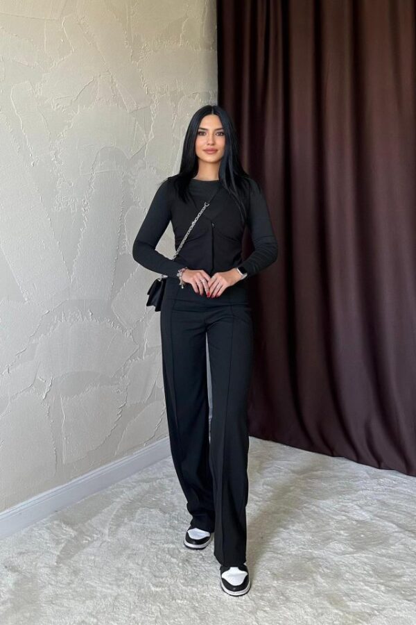 Antrasit Bel Büzgülü Pantolon