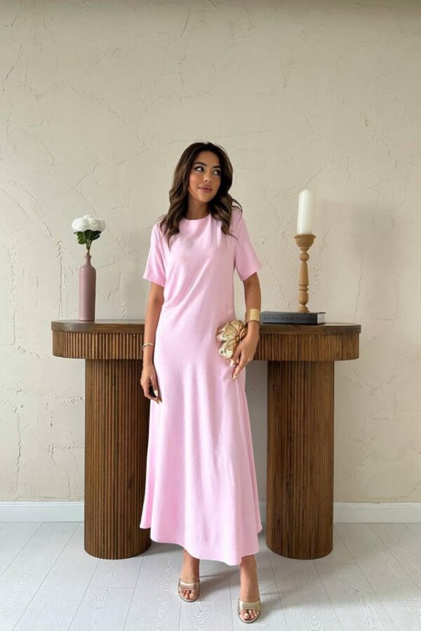 Bebe Mavi Pileli Bisiklet Yaka Elbise