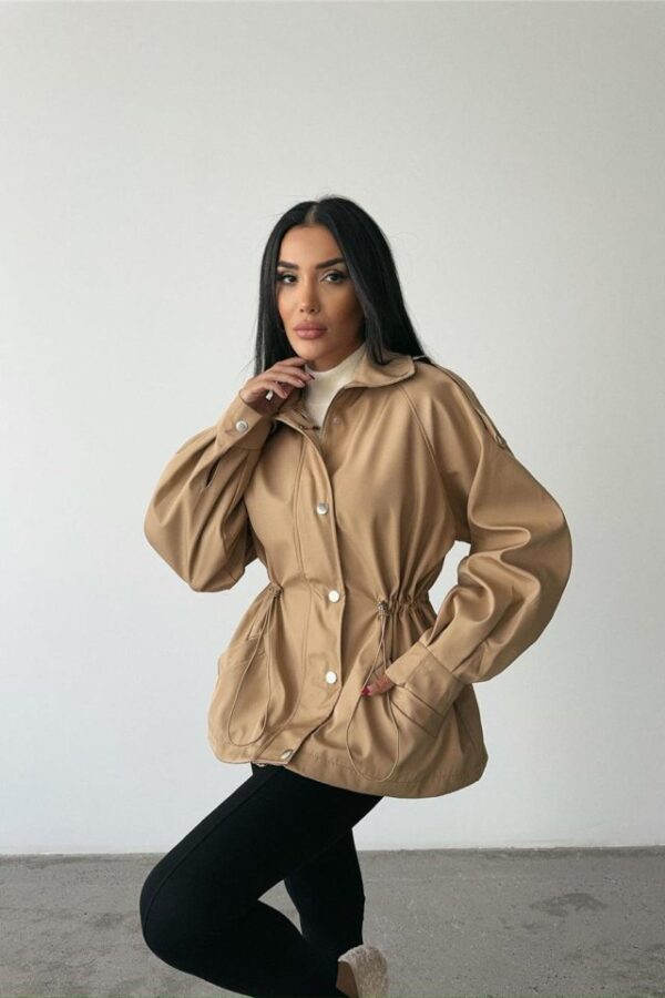 MONT BEL BÜZGÜ BALIKÇI YAKA SOFT KUMAŞ - Taş