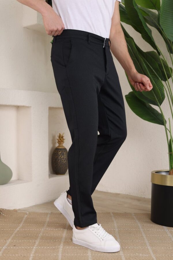 Erkek Casual Slim Fit Cord Desenli Kumaş Pantolon