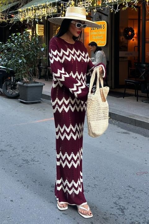 Birit Detaylı Ajurlu Elbise 2839