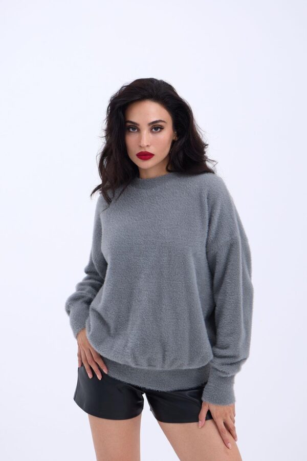 42331 TRİKO SIFIR YAKA SALAŞ KAZAK-VİZON