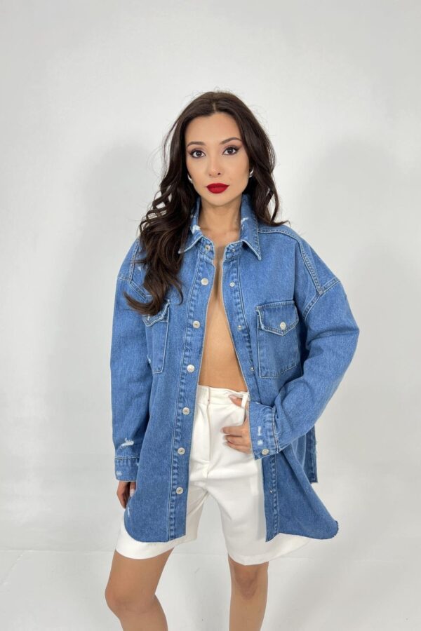 6599 KOT GÖMLEK-MAVİ