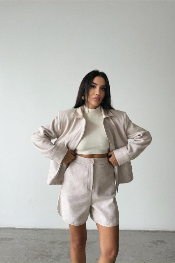 KAŞE KISA ŞORT - Taş