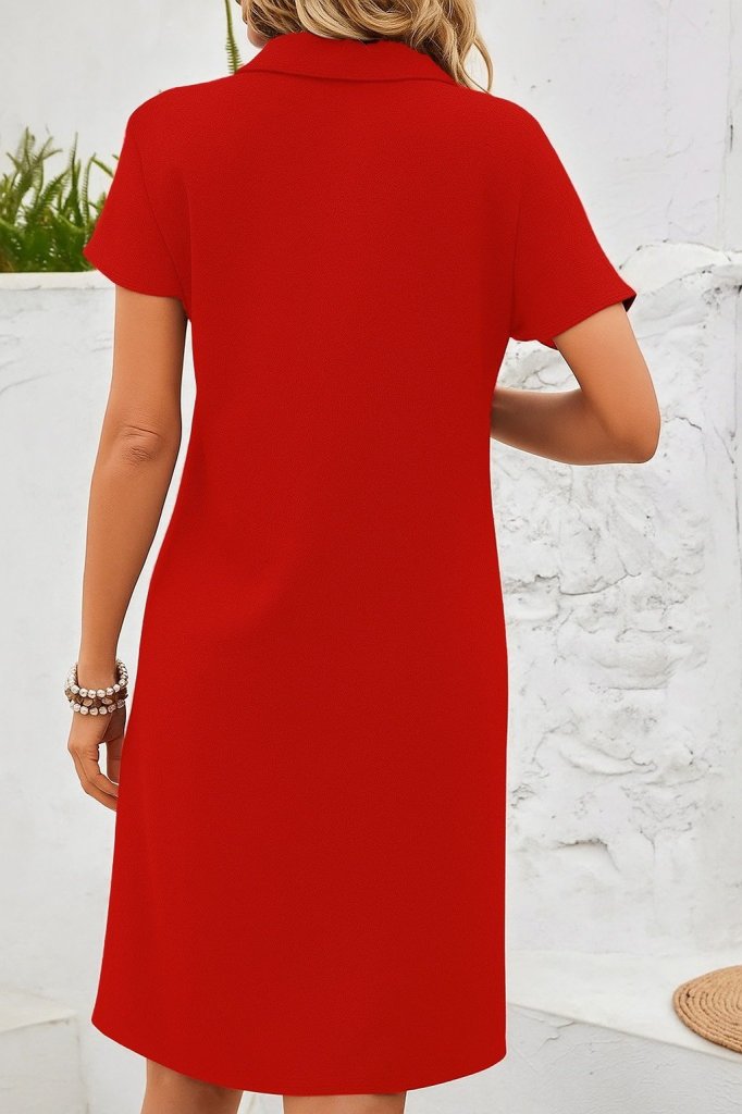 Kadın Kısa Kollu V Yakalı Bürümcük Elbise - Görsel 11