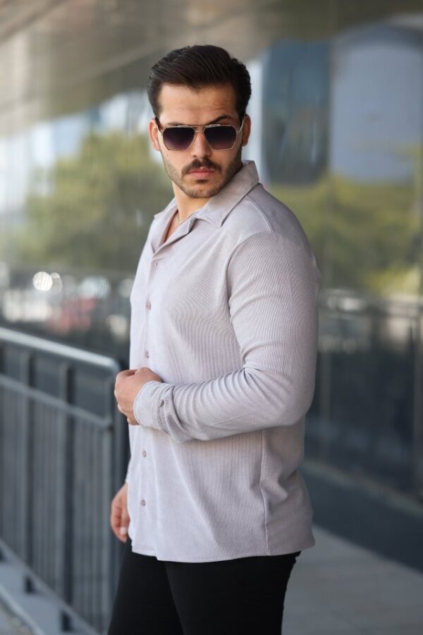 Erkek Kadife Dokulu Uzun Kollu Gömlek