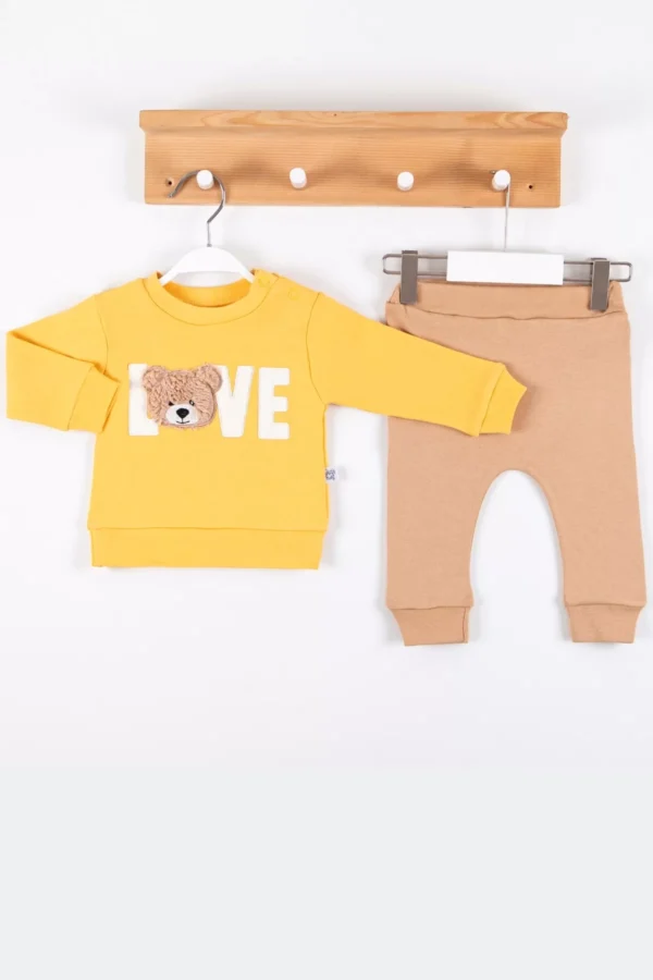 Bear Love Nakışlı % 100 Pamuklu 2'li Erkek Takım