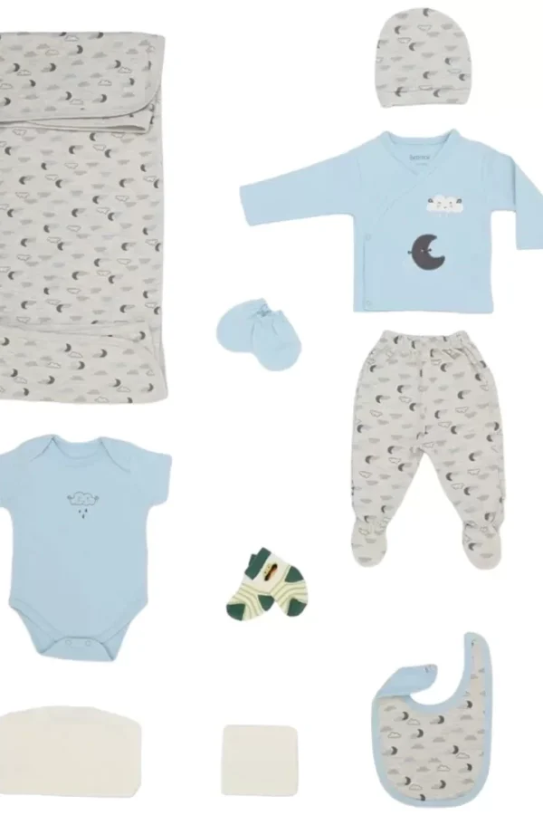 Ay Ve Bulut 10'lu Hastane Çıkış Seti  Mavi