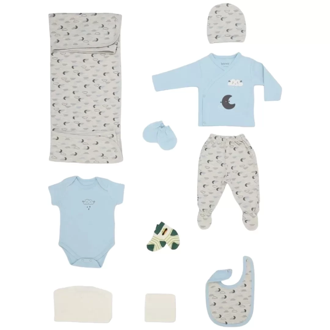 Ay Ve Bulut 10'lu Hastane Çıkış Seti Mavi