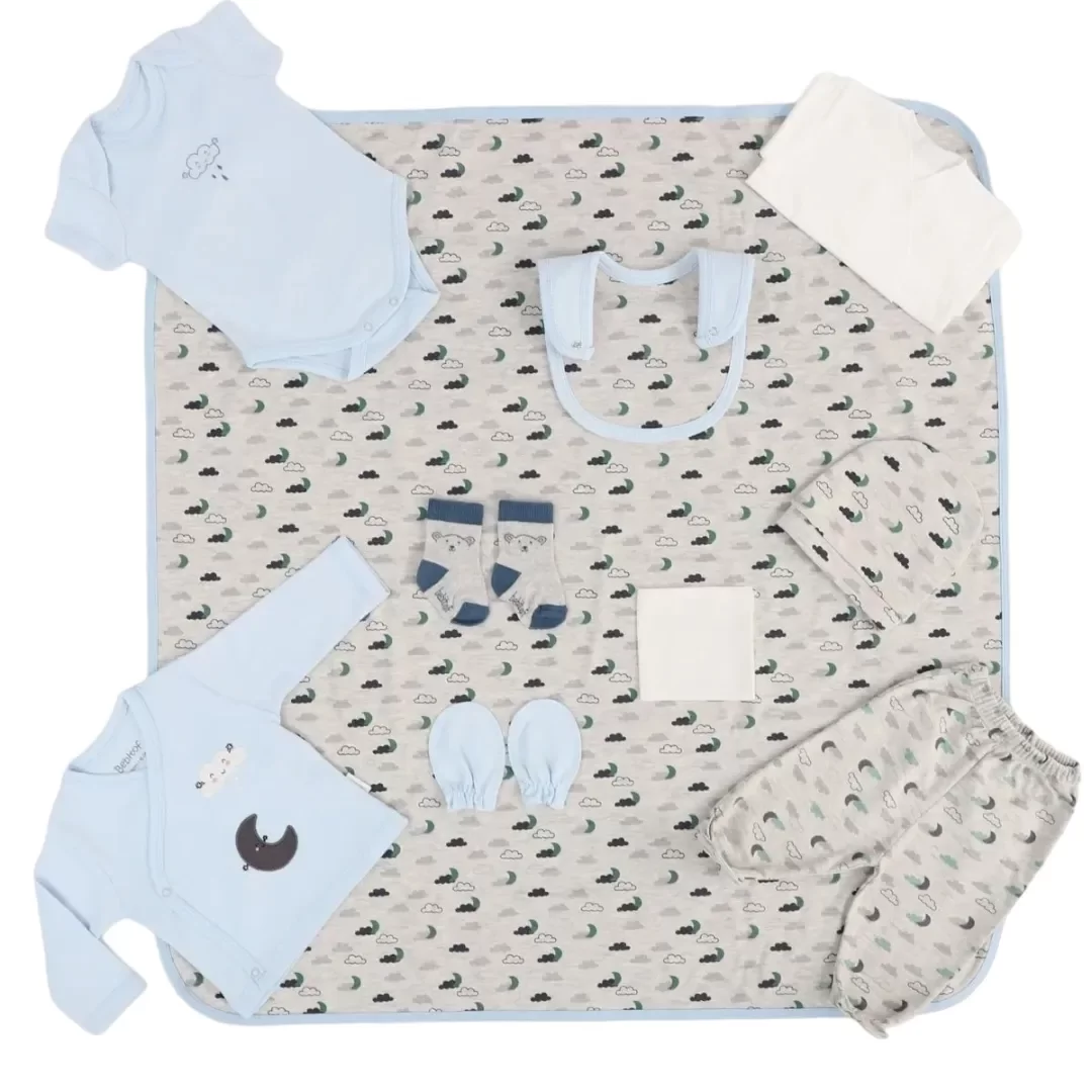 Ay Ve Bulut 10'lu Hastane Çıkış Seti Mavi - Görsel 2