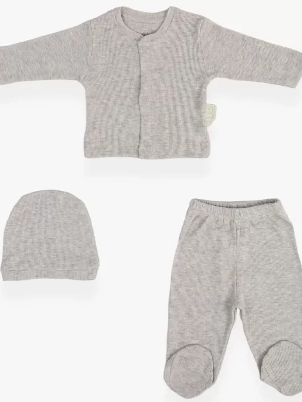 Trio 3'lü Bebek Takım  Gri Melanj