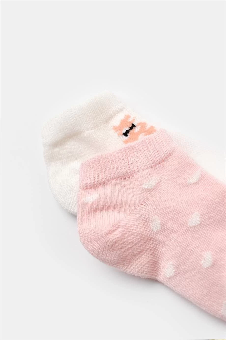 Cat 2'li Yaş Patik Çorap Pembe Ekru - Görsel 2