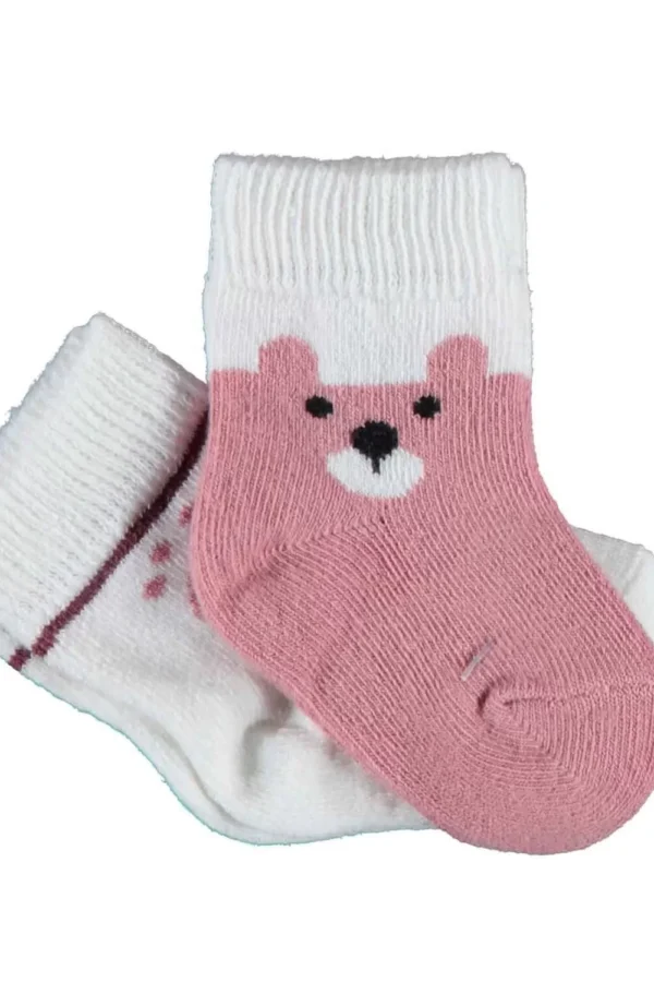 Happy Bear 2'li Çorap  Gül Kurusu