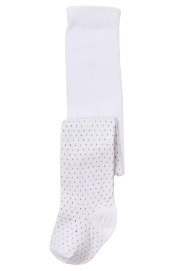 Klasik Puanlı Külotlu Çorap  Beyaz