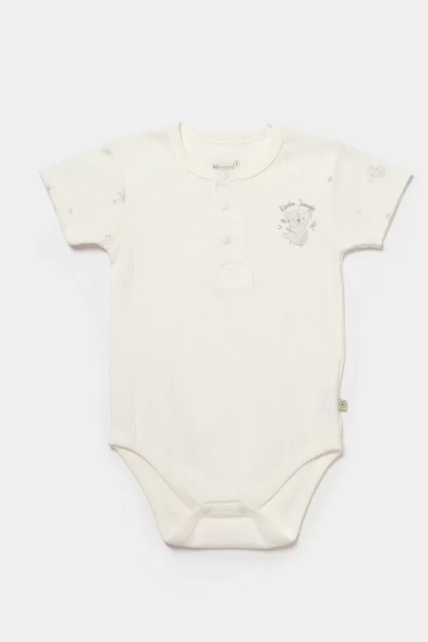 Koala Jungle Kısa Kol Bebek Body  Gri