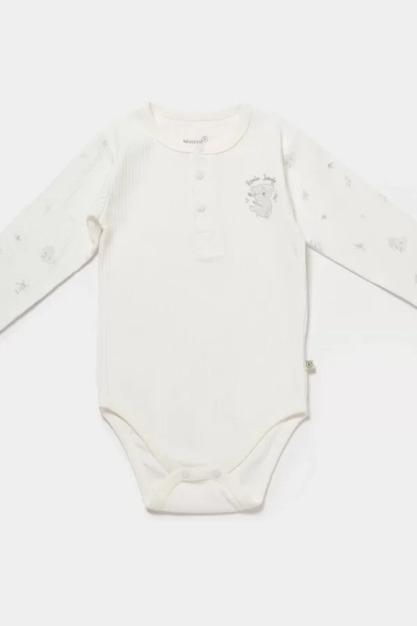 Koala Jungle Uzun Kol Bebek Body  Gri