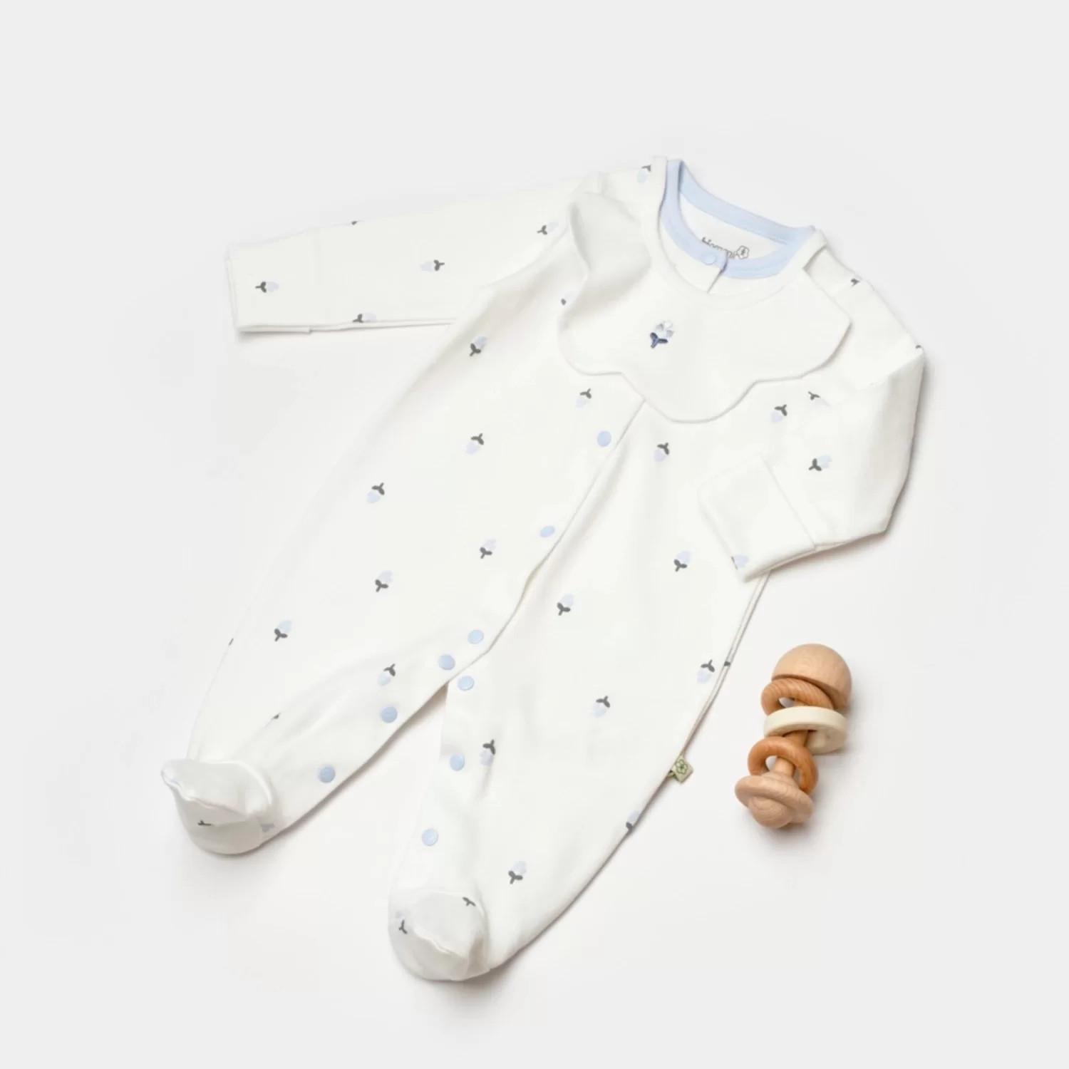 Love Floral Bebek Tulum Ekru Lila - Görsel 3